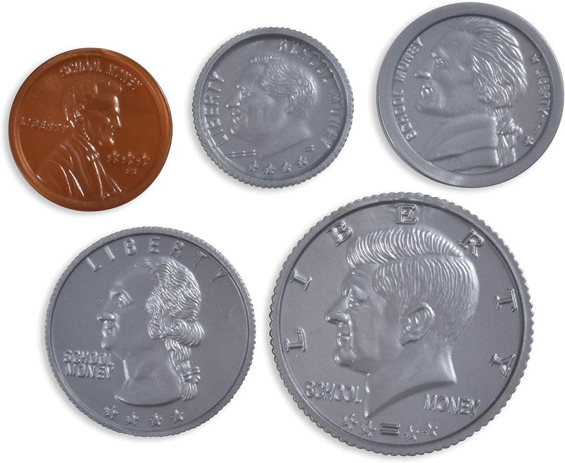 Learning Advantage Play Coin Set - 94 Realistic Plastic Coins for Educational Pretend Play - Image 1